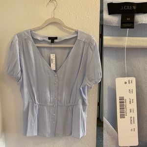 Jcrew powder periwinkle blue blouse top spring